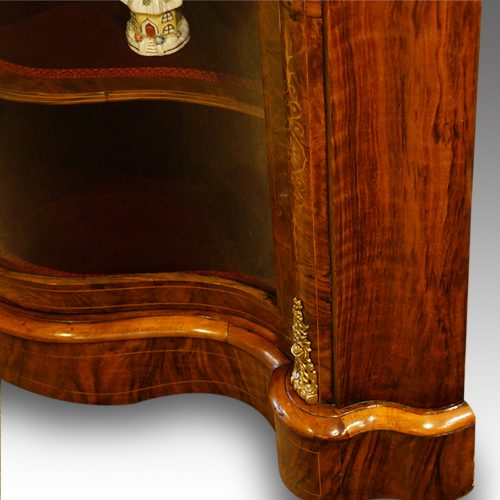 Victorian walnut serpentine credenza base