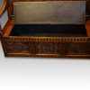 Antique carved oak settle interior