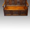 Antique carved oak settle seat