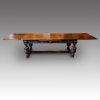Antique oak large drawleaf dining table