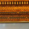 Continental amboyna inlaid display cabinet frieze
