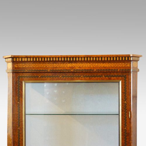Dutch amboyna inlaid display cabinet top