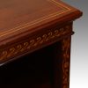 Edwardian inlaid mahogany open bookcase detail corner