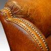 Edwardian pair of easy chairs detail studding