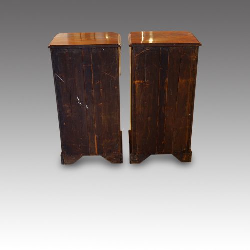 Pair of mahogany narrow chests backs