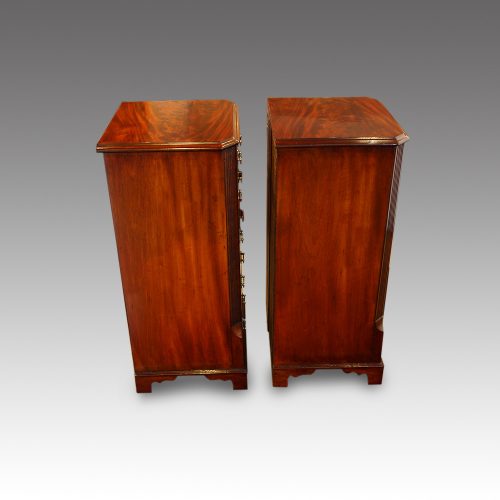 Pair of mahogany narrow chests side