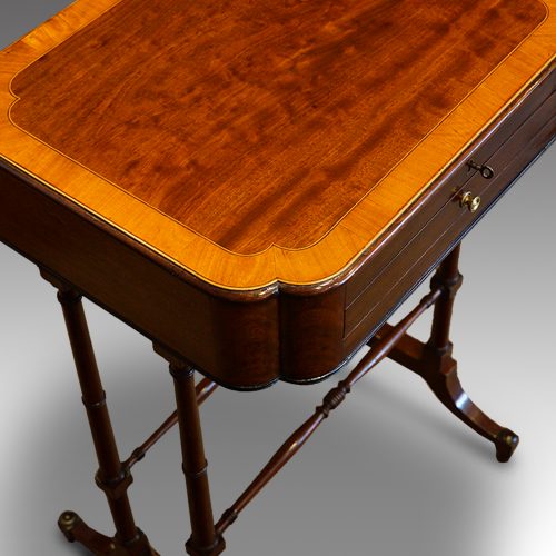 Regency mahogany work table corner