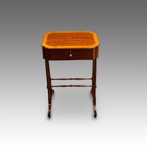 Regency mahogany work table front
