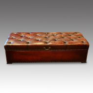 Victorian leather ottoman