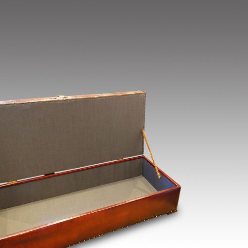 Victorian leather ottoman interior detail