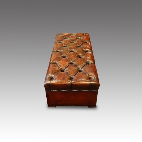Victorian leather ottoman seat
