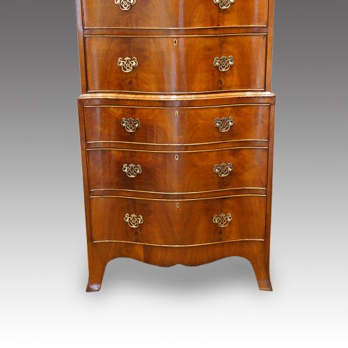 Walnut serpentine tallboy base