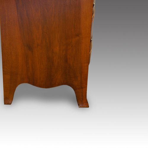 Walnut serpentine tallboy side feet