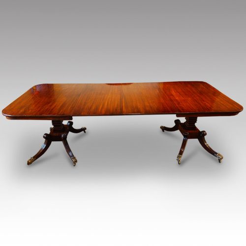 William IV mahogany twin pedestal dining table
