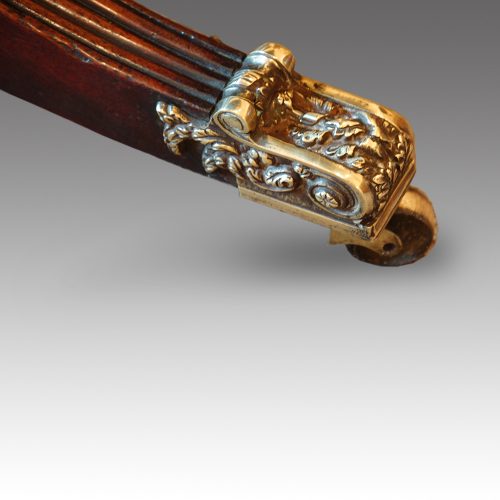 William IV mahogany twin pedestal dining table castor detail