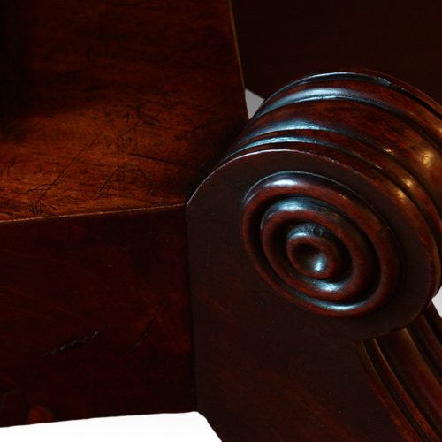 William IV mahogany twin pedestal dining table roundel
