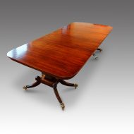 William IV mahogany twin pedestal dining table top view