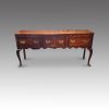 Antique oak cabriole leg dresser base front detail