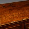 Antique oak cabriole leg dresser base top detail