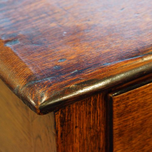 Antique oak potboard dresser base corner repair