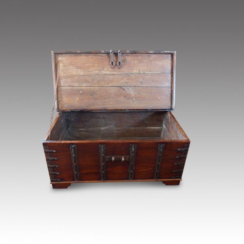 Antique teak merchants chests interior