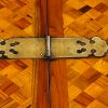 Asian parquetry silk robe chest hinge detail