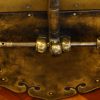 Asian parquetry silk robe chest lock plate detail