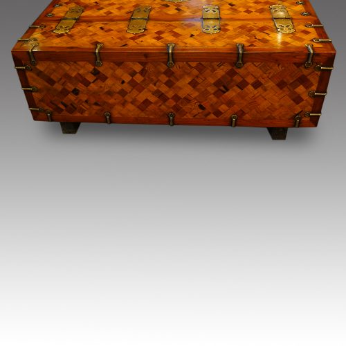 Asian parquetry silk robe chest rear