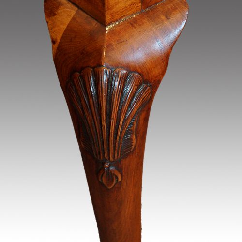 Walnut small chest shell carved knee