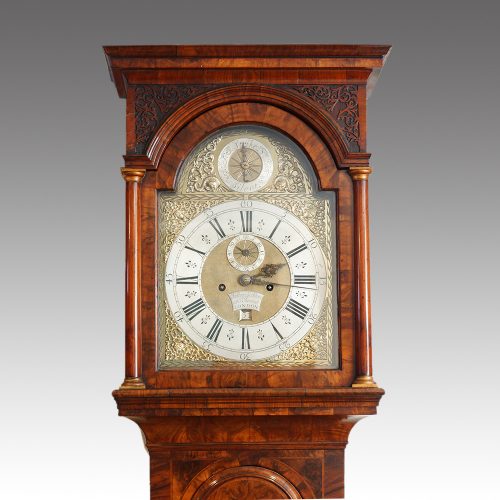 George II walnut longcase clock hood