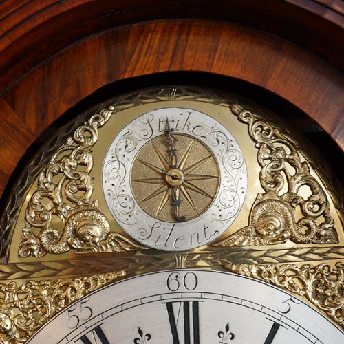 George II walnut longcase clock strike silent