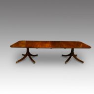 Georgian style mahogany twin pillar dining table