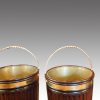 Pair of mahogany Irish peat buckets handles