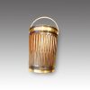 Pair of mahogany Irish peat buckets side view flutes