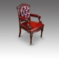 Victorian mahogany desk chair angle