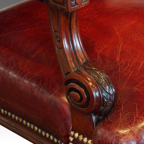 Victorian mahogany desk chair arm