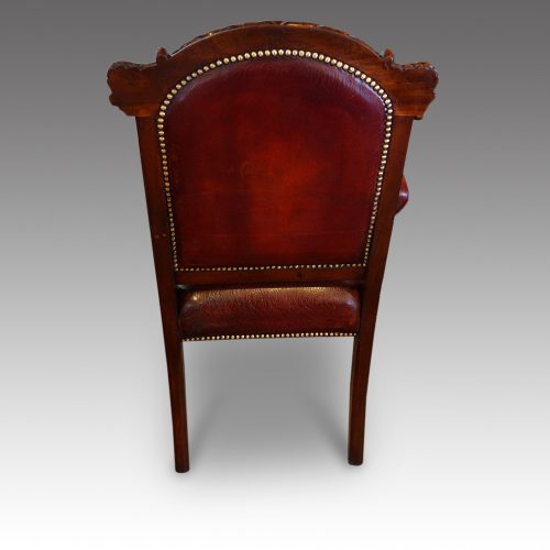 Victorian mahogany desk chair rear