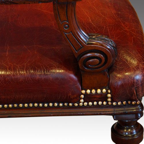 Victorian mahogany desk chair scroll