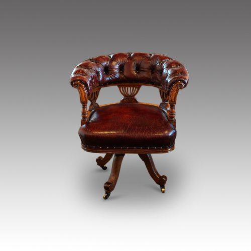 Victorian oak swivel desk chair