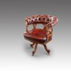Victorian oak swivel desk chair detail