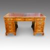 Georgian style walnut pedestal desk