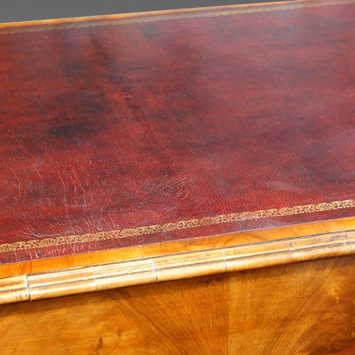 Georgian style walnut pedestal desk edge moulding