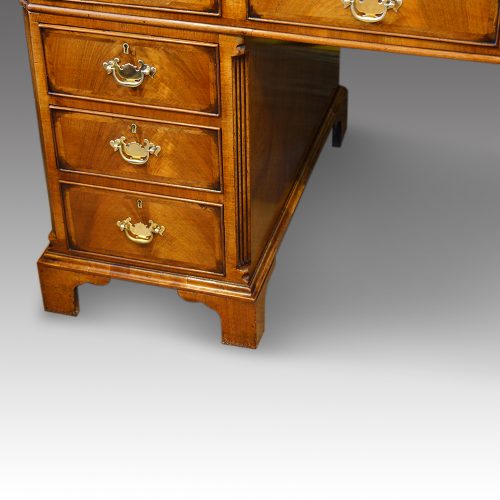 Georgian style walnut pedestal desk feet