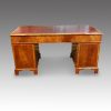 Georgian style walnut pedestal desk rear