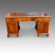 Georgian style walnut pedestal desk rear