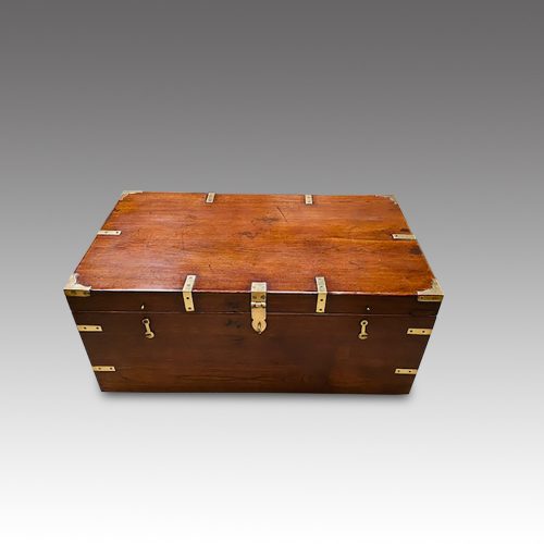 Victorian brass bound military chest