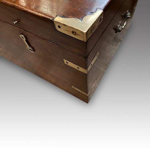 Victorian brass bound military chest corner