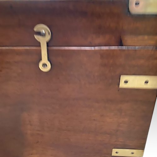 Victorian brass bound military chest fastening