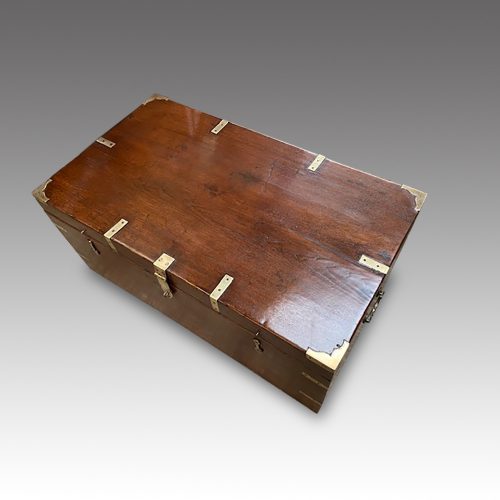 Victorian brass bound military chest top