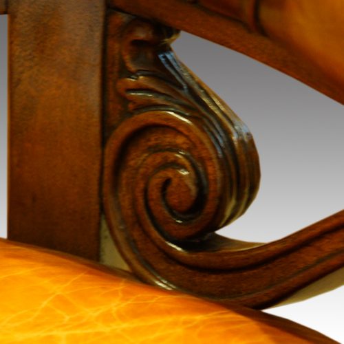 Empire desk chair carving detail